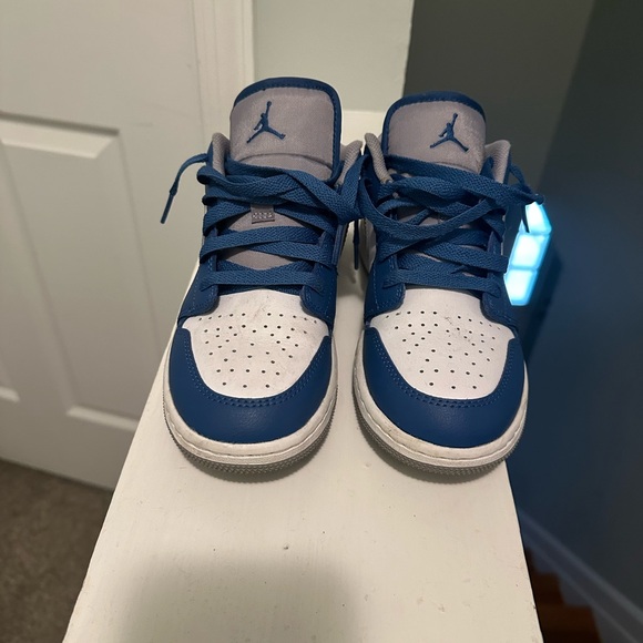 Blue and White Air Jordan Sneakers - Picture 1 of 4